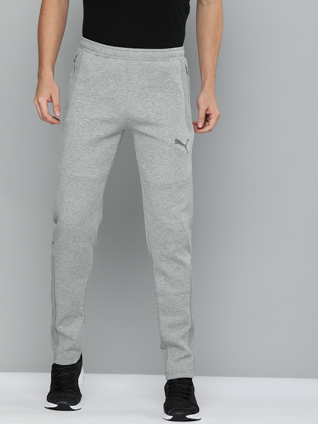 

Puma Men Slim Fit Team CUP dryCell Technology Solid Track Pants, Grey