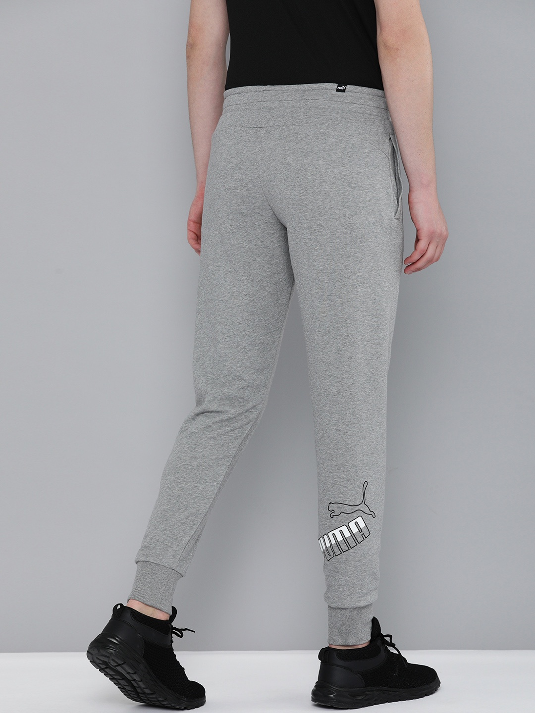 

Puma Men Grey Melange Straight Fit Solid BIG LOGO Joggers