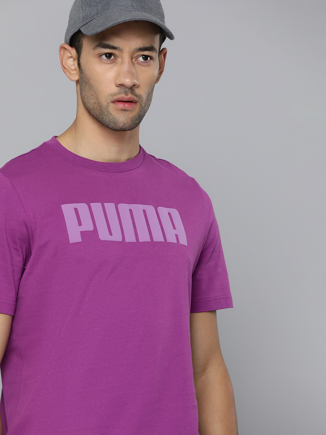 

Puma Men Purple Brand Logo MODERN BASICS Printed Round Neck Pure Cotton T-shirt