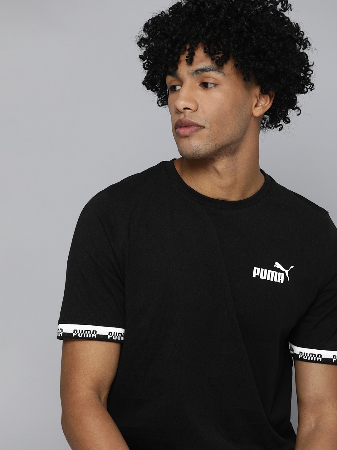

Puma Men Black Printed AMPLIFIED Round Neck Pure Cotton T-shirt