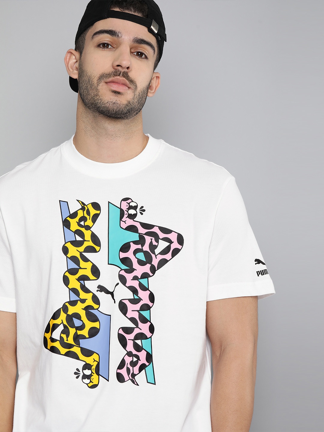 

PUMA x AKA BOKU Men White Printed Pure Cotton T-shirt