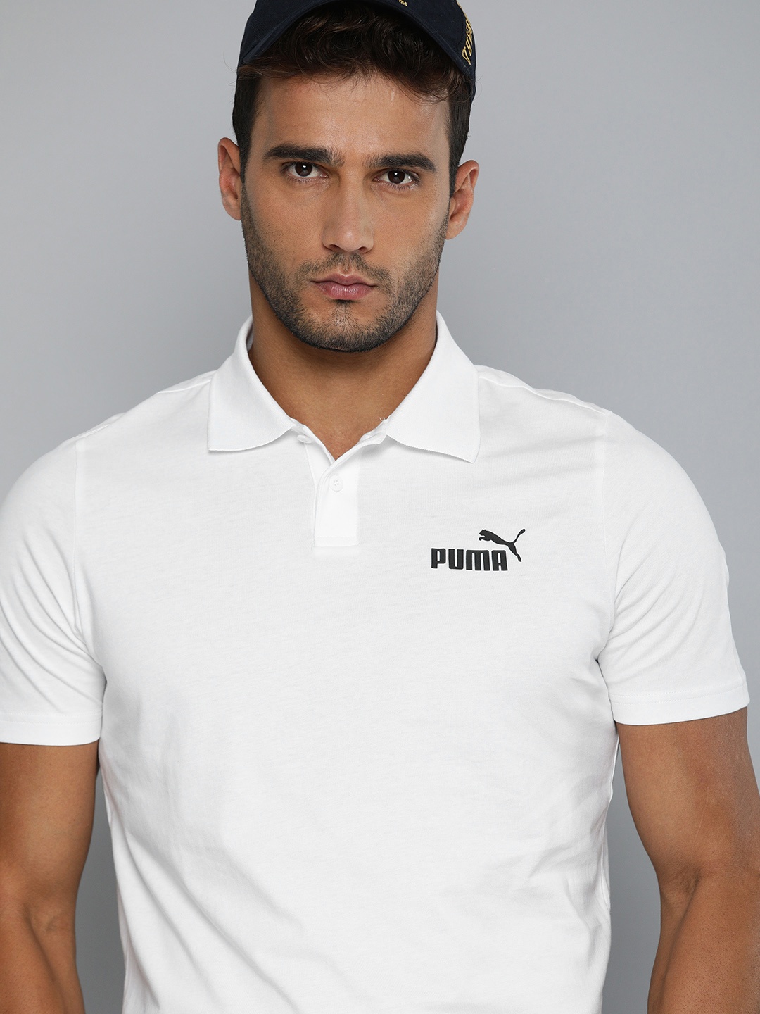 

Puma Men White ESS Jersey Polo Collar Pure Cotton T-shirt