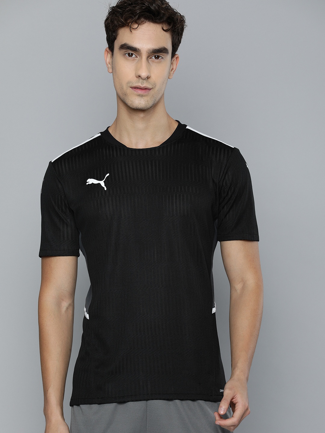 

Puma Men Black Solid dryCELL Round Neck teamCUP Jersey Sustainable T-shirt