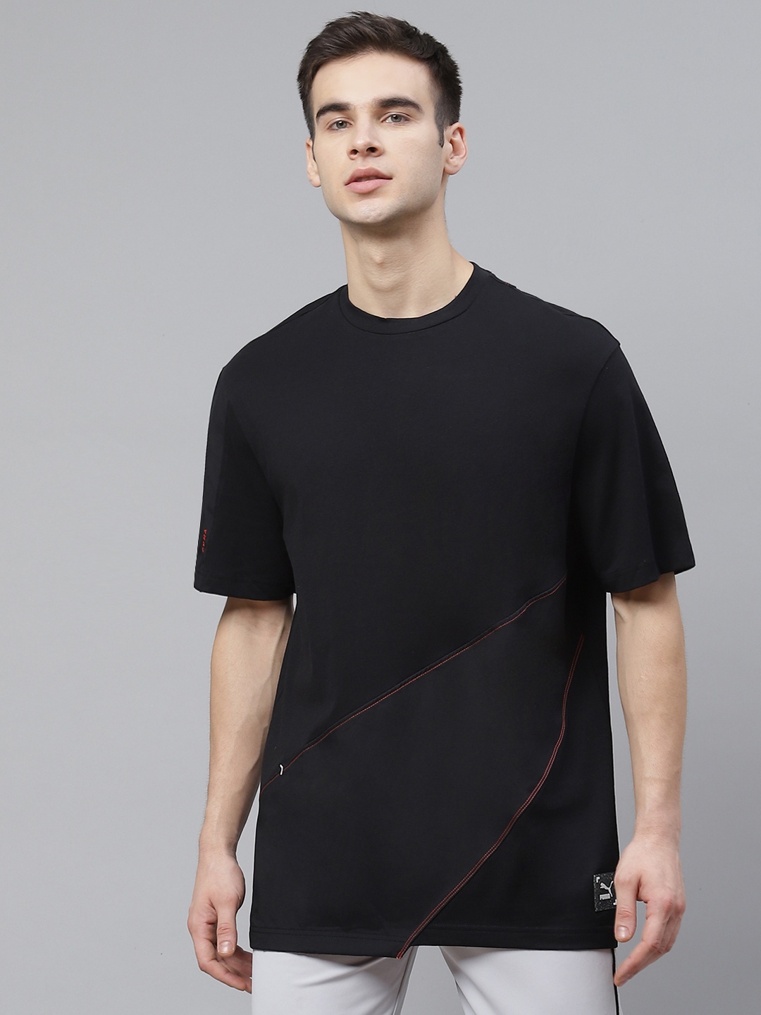 

Puma Unisex Black RE.GEN Panel Solid Round Neck Pure Cotton T-shirt