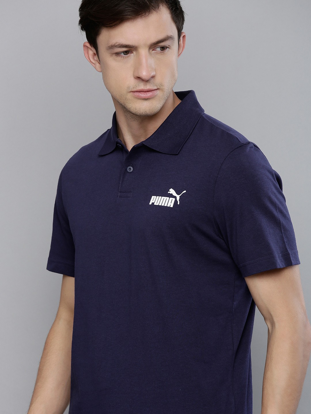 

Puma Men Navy Blue ESS Jersey Polo T-shirt