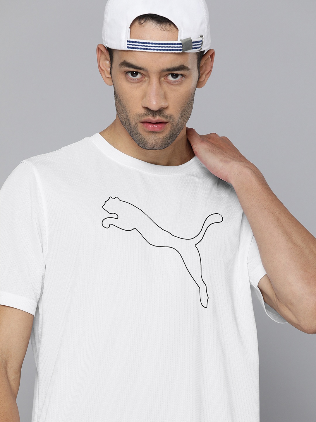 

Puma Men White Printed PERFORMANCE CAT dryCELL Training T-shirt