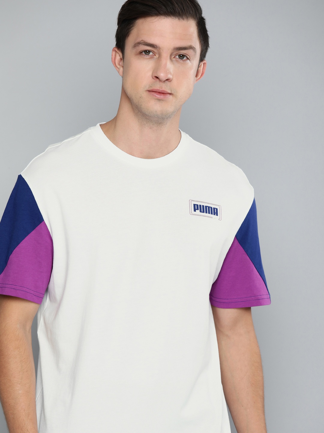 

Puma Men White Solid REBEL Advanced Relaxed Fit Round Neck Pure Cotton T-shirt