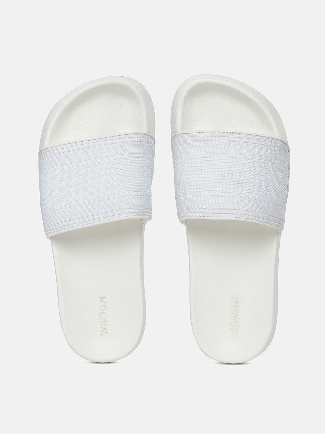 

WROGN Men White Solid Sliders