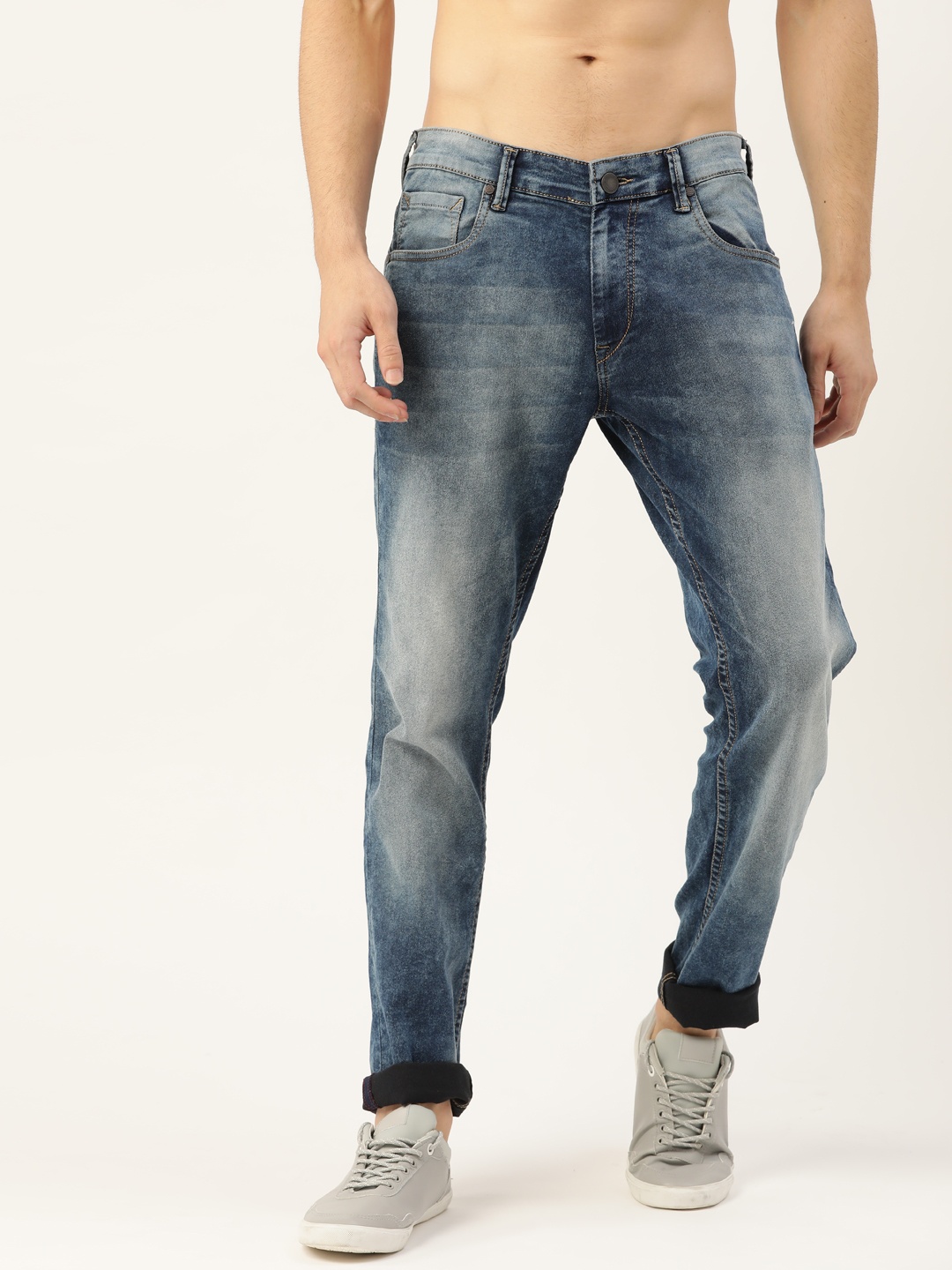 

Moda Rapido Men Blue Slim Fit Heavy Fade Stretchable Jeans