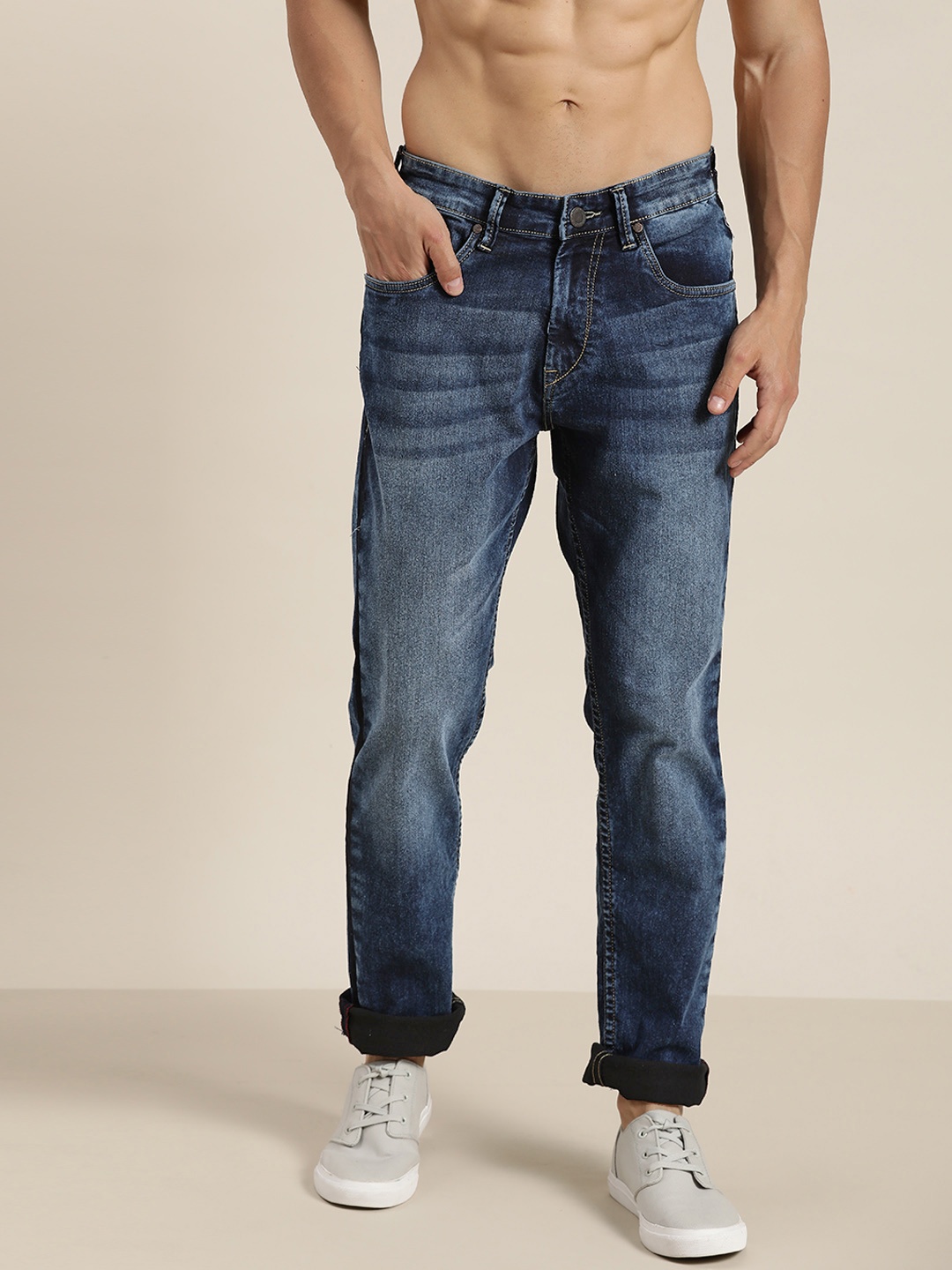

Moda Rapido Men Navy Blue Slim Fit Mid-Rise Clean Look Stretchable Jeans
