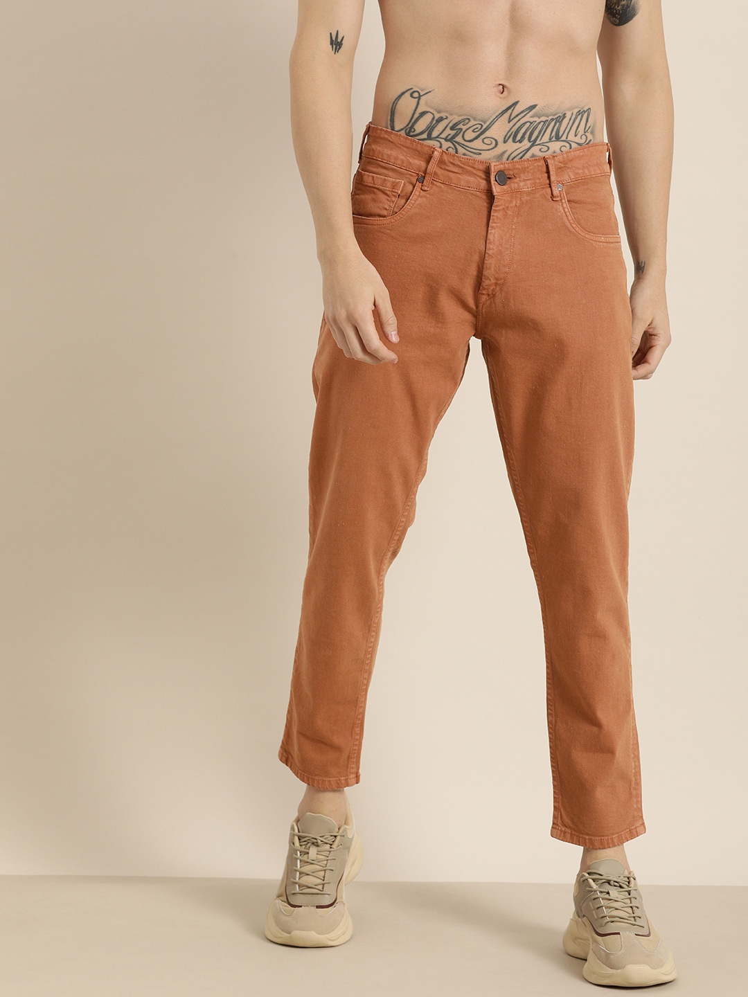 

Moda Rapido Men Brown Slim Tapered Fit Mid-Rise Clean Look Stretchable Jeans