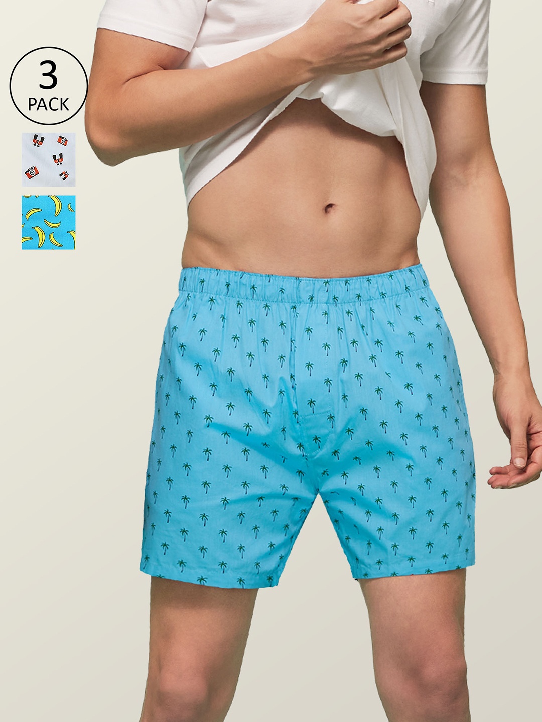

XYXX Men Super Combed Cotton Printed Pack of 3 Remix Boxer XYBOX3PCKN172, Assorted