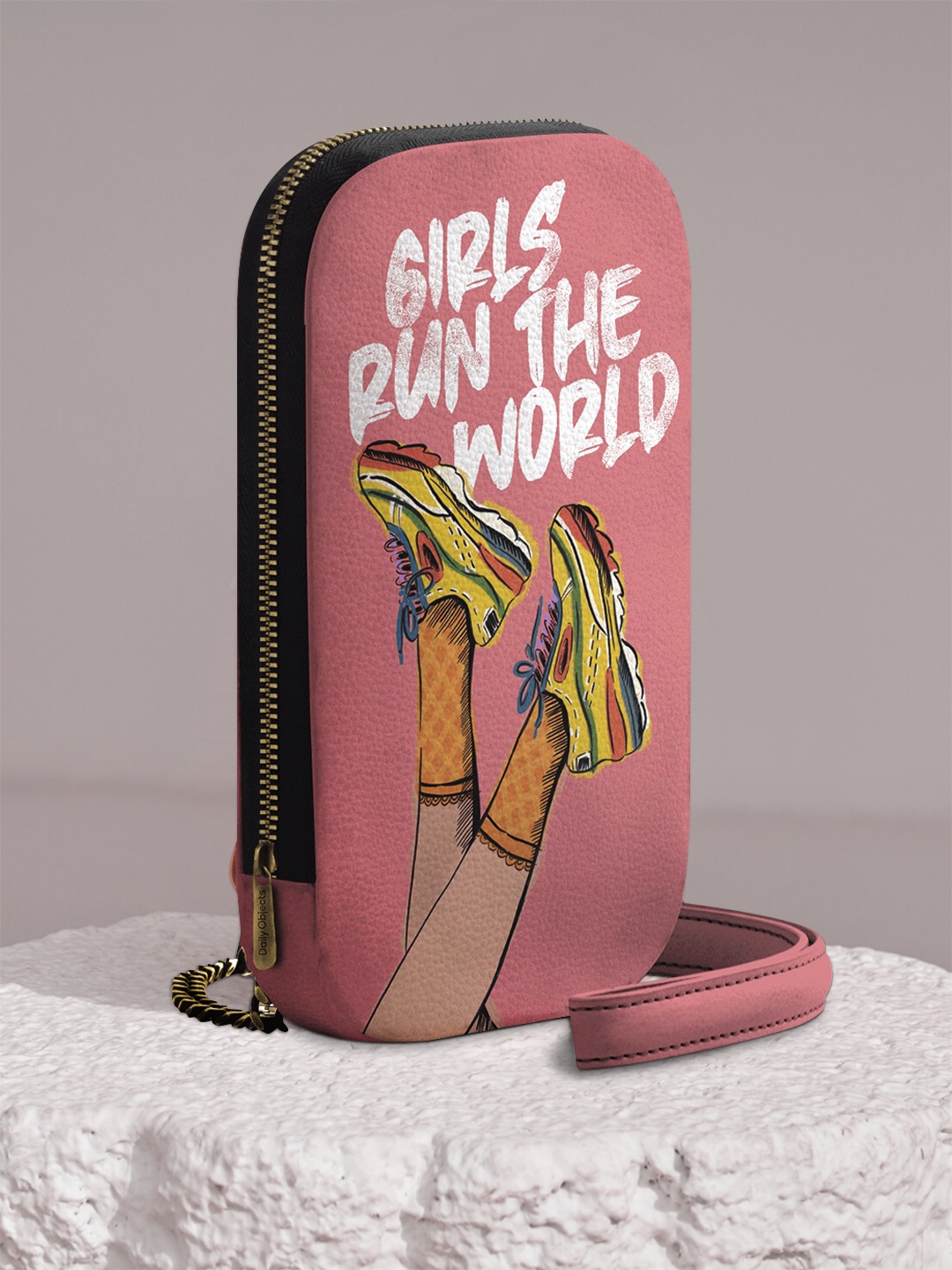 

DailyObjects Pink & White Printed Sling Bag
