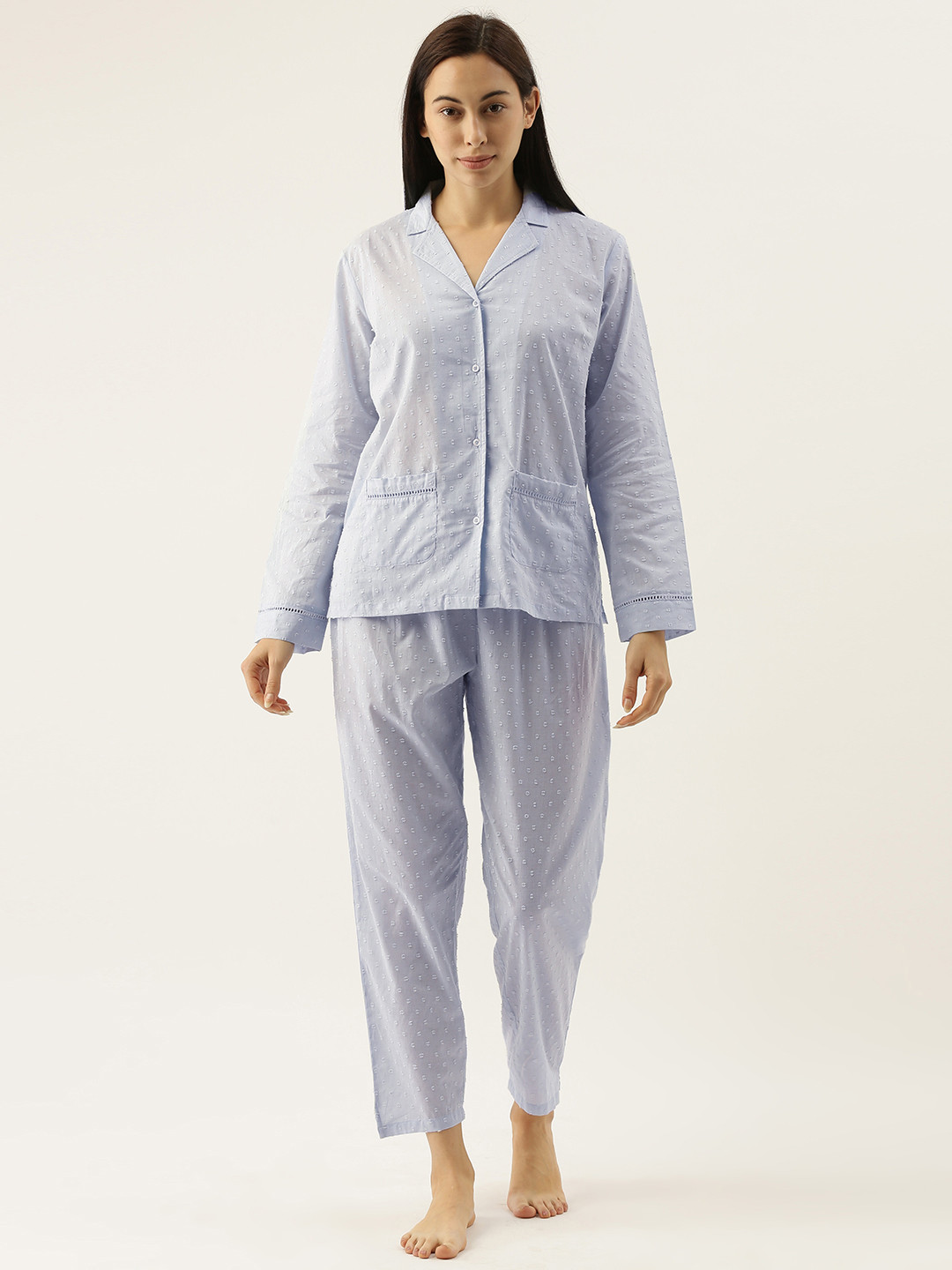 

Slumber Jill Women 2 Pc Blue Printed Night suit