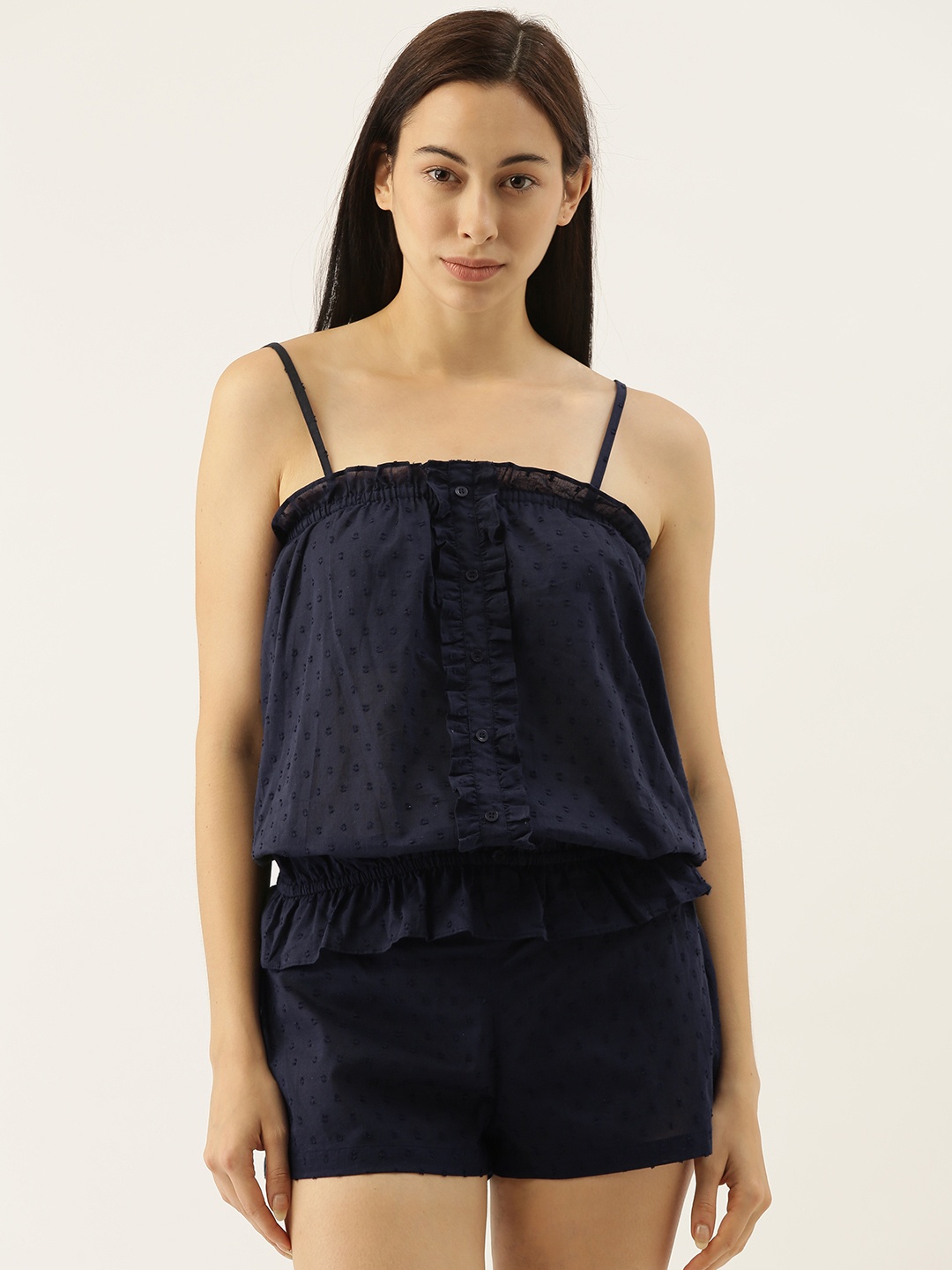 

Slumber Jill Women Navy Blue Night suit