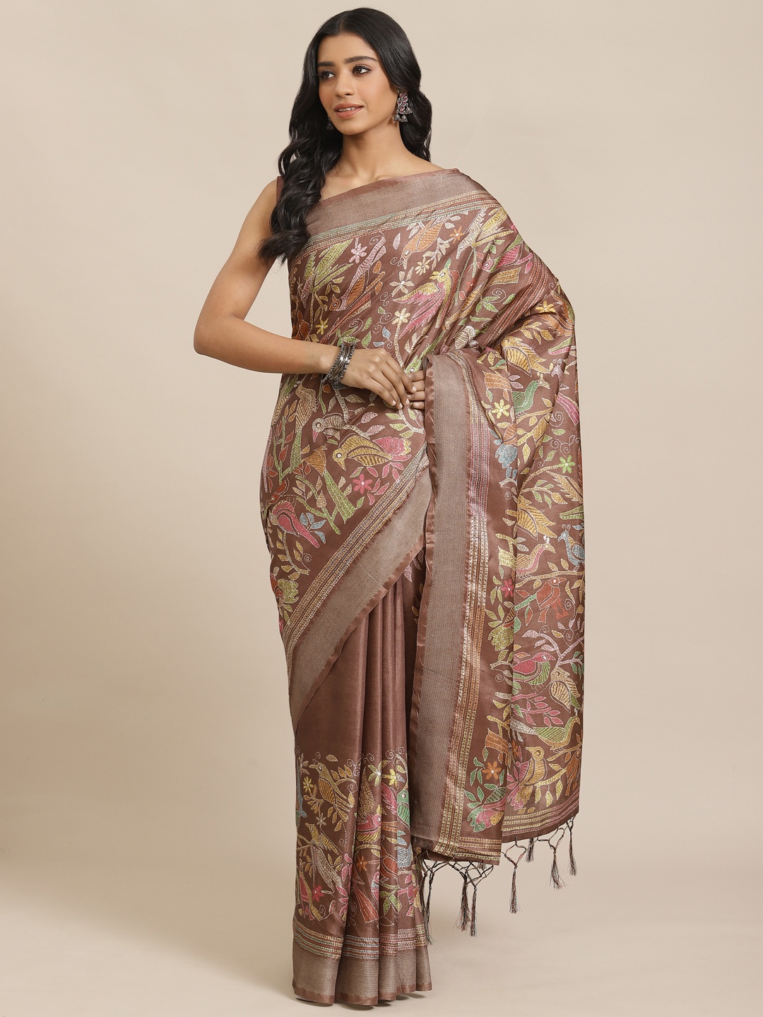 

Saree mall Brown Printed Saree