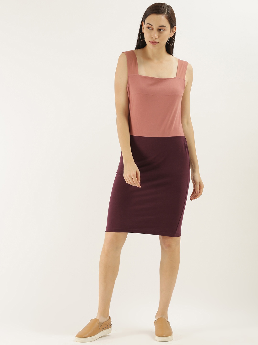 

DILLINGER Women Pink Colourblocked Pinafore Dress