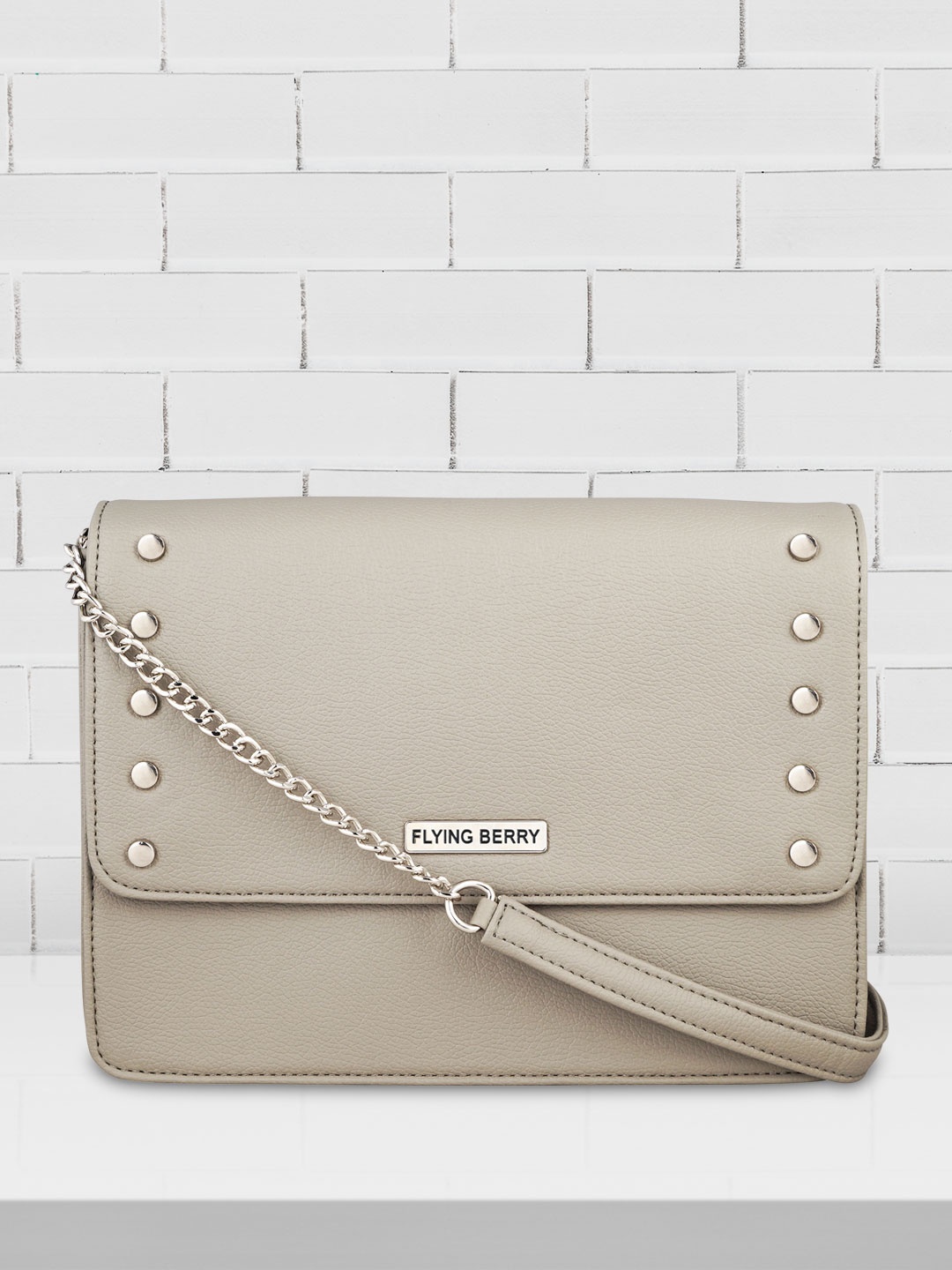 

FLYING BERRY Grey Solid Sling Bag