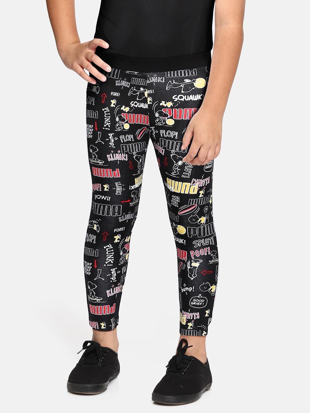 

PUMA X PEANUTS Girls Black Printed Leggings