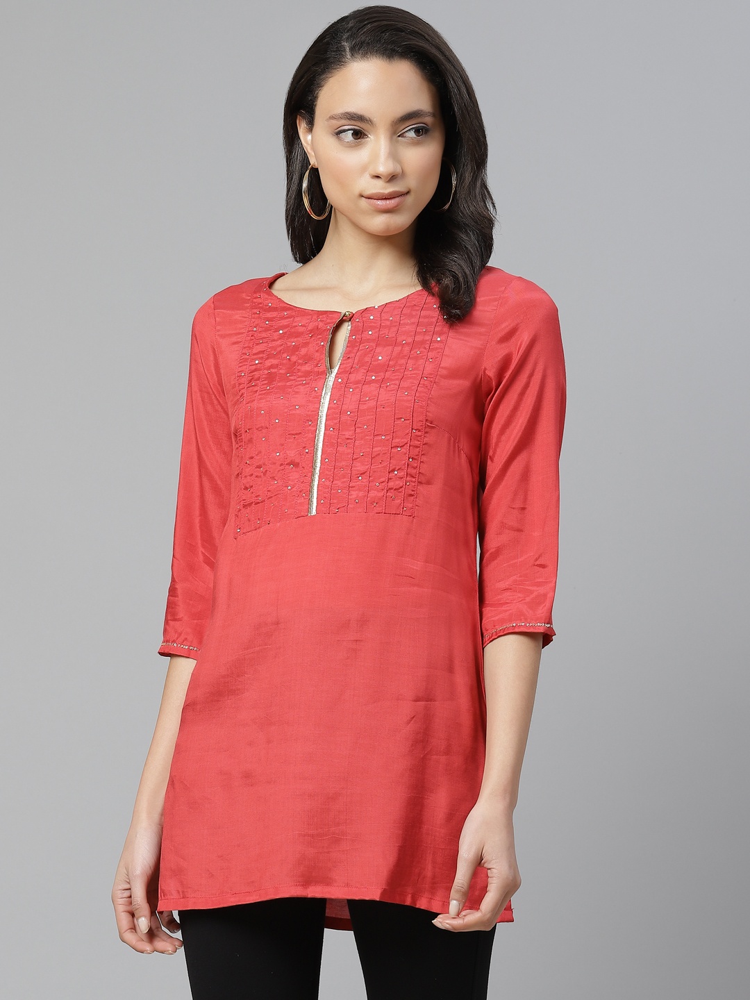 

W Women Red Yoke Design Kurti
