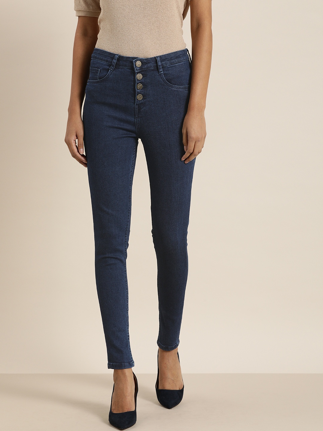 

all about you Women Indigo Skinny Fit High-Rise Jeans, Blue