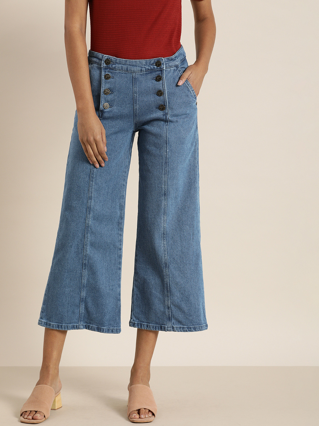 

all about you Women Indigo Flared Fit Mid-Rise Jeans, Blue