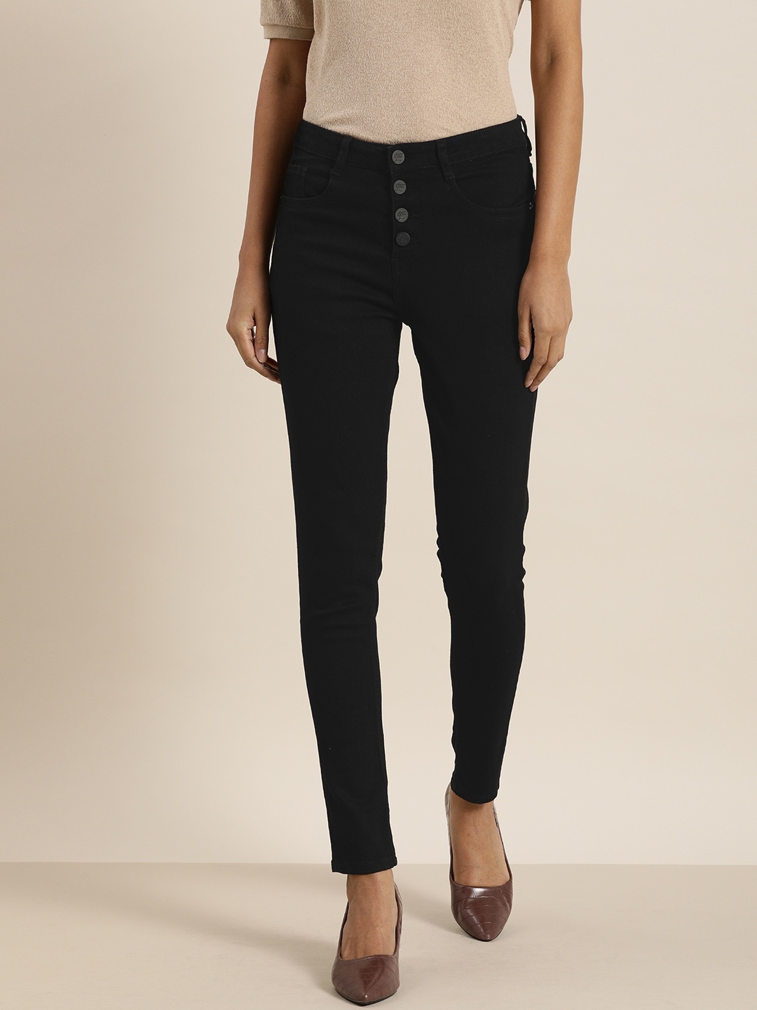 

all about you Women Black Skinny Fit High-Rise Jeans