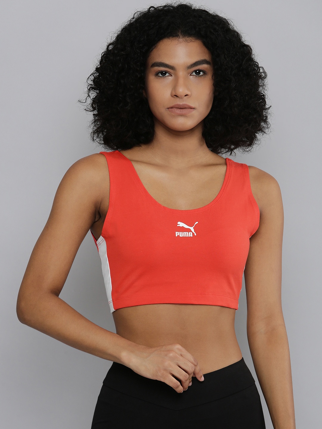 

Puma Women Pink & White Colourblocked Lightly Padded Bralette