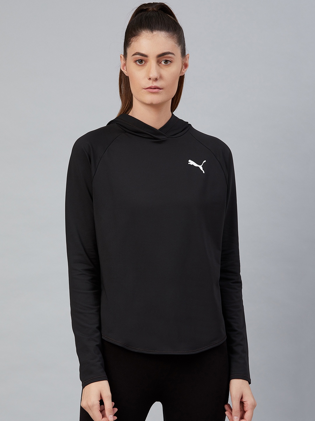 

Puma Women Black Active Hoodie Solid Sustainable Sweatshirt