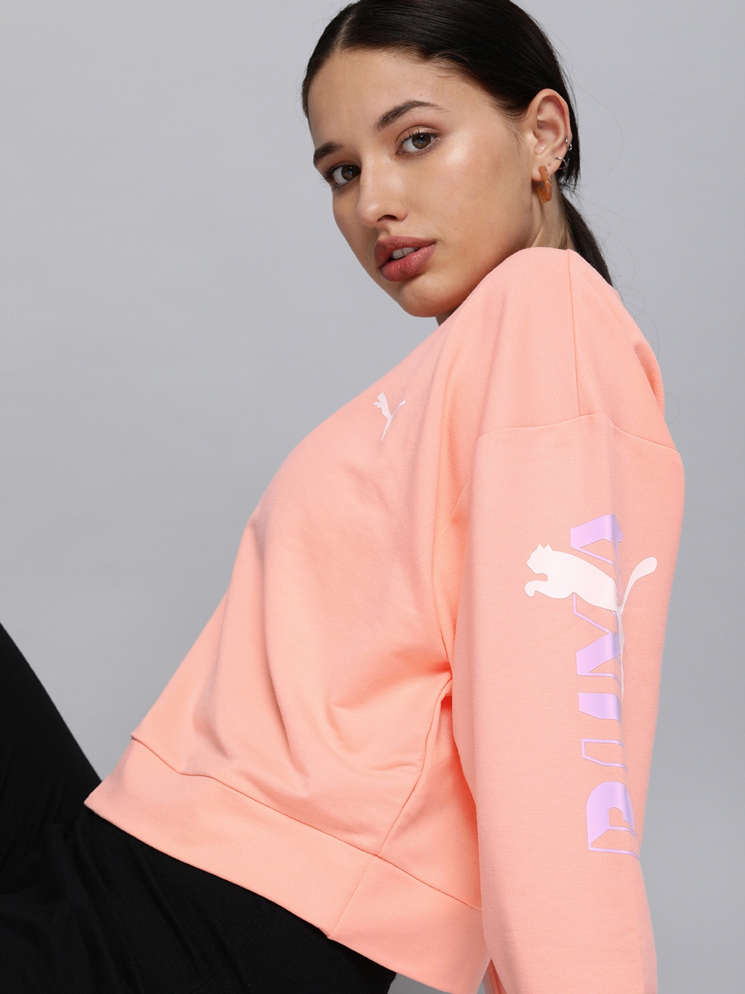 

Puma Women Peach-Coloured Modern Sports Crew Sweatshirt