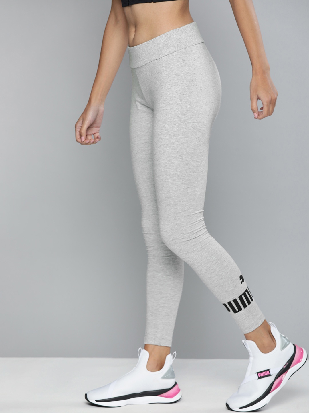 

Puma Women Grey Solid ESS Logo Tights