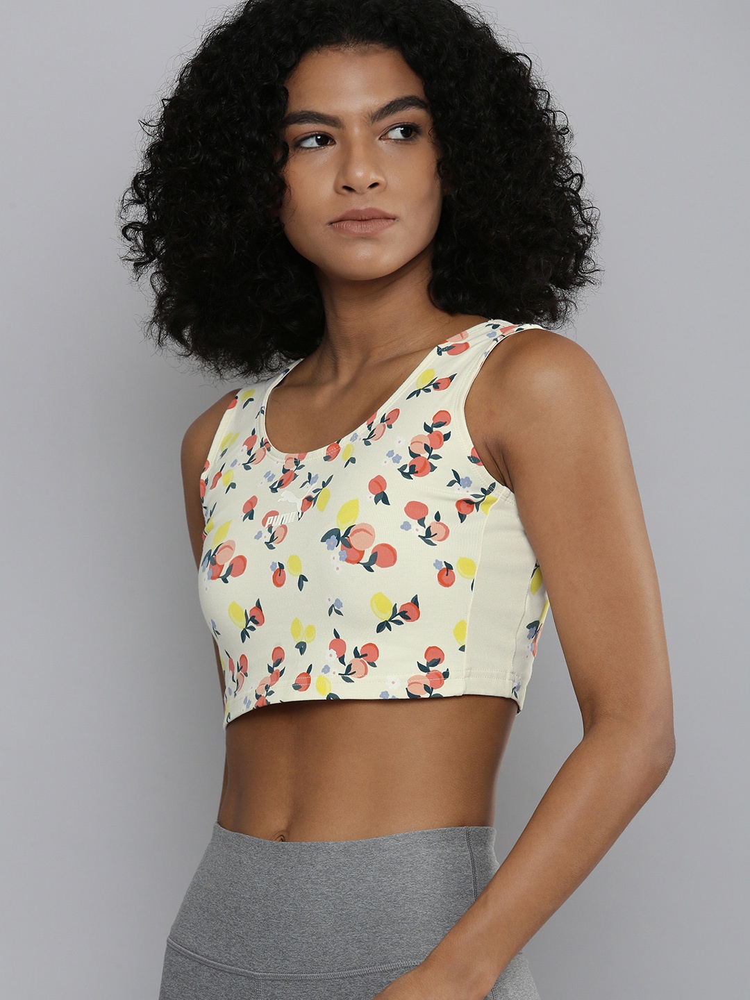 

Puma White & Multicoloured Floral Print Bralette Top