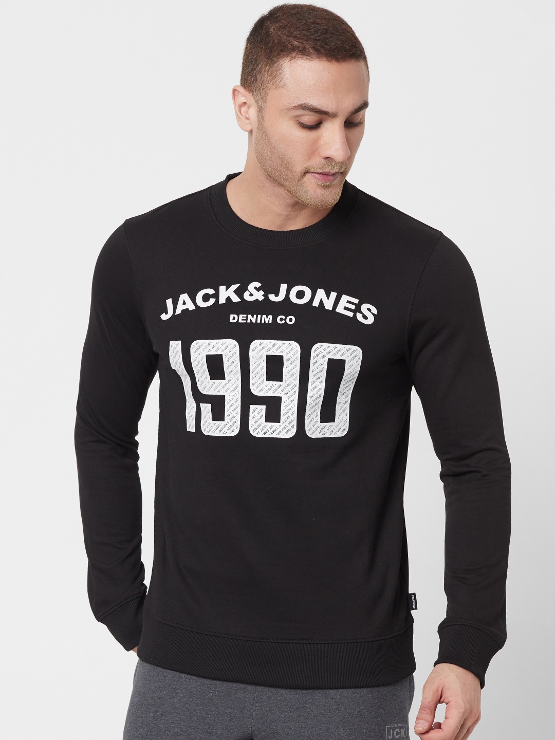 

Jack & Jones Men Black Printed Sweatshirt
