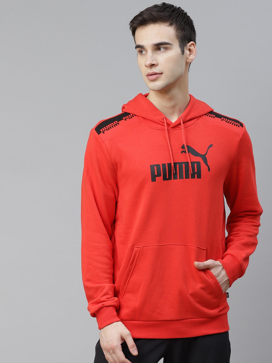 

Puma Men Red AMPLIFIED Pure Cotton Printed Hooded Training Sweatshirt