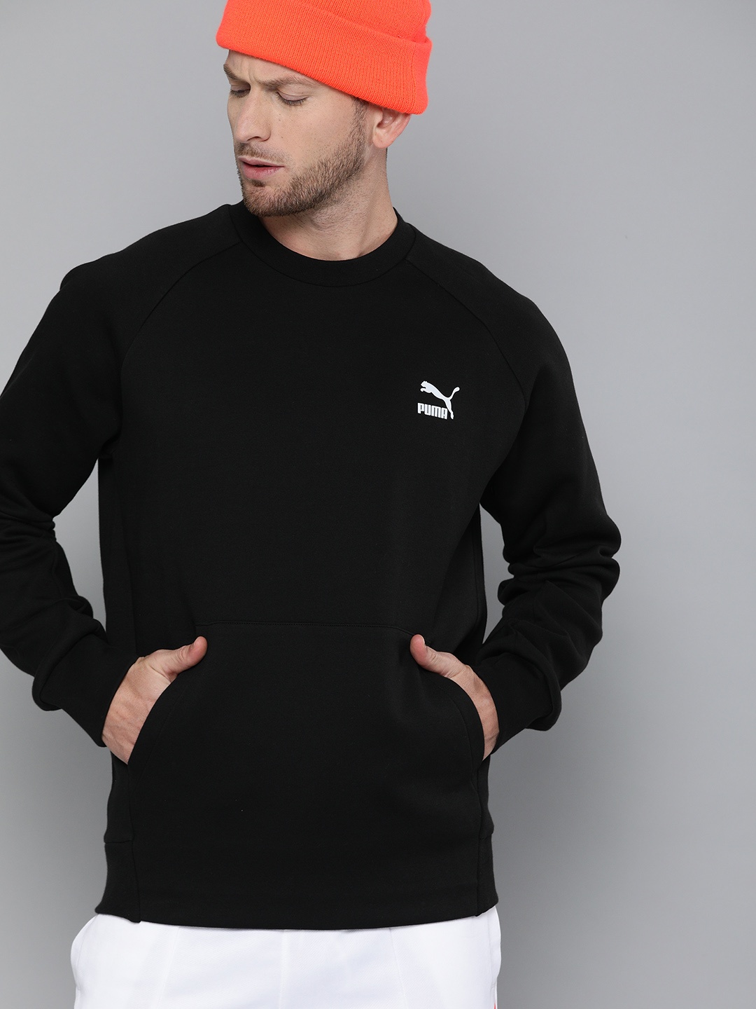 

Puma Men Black Solid Classics Tech Crew Sweatshirt
