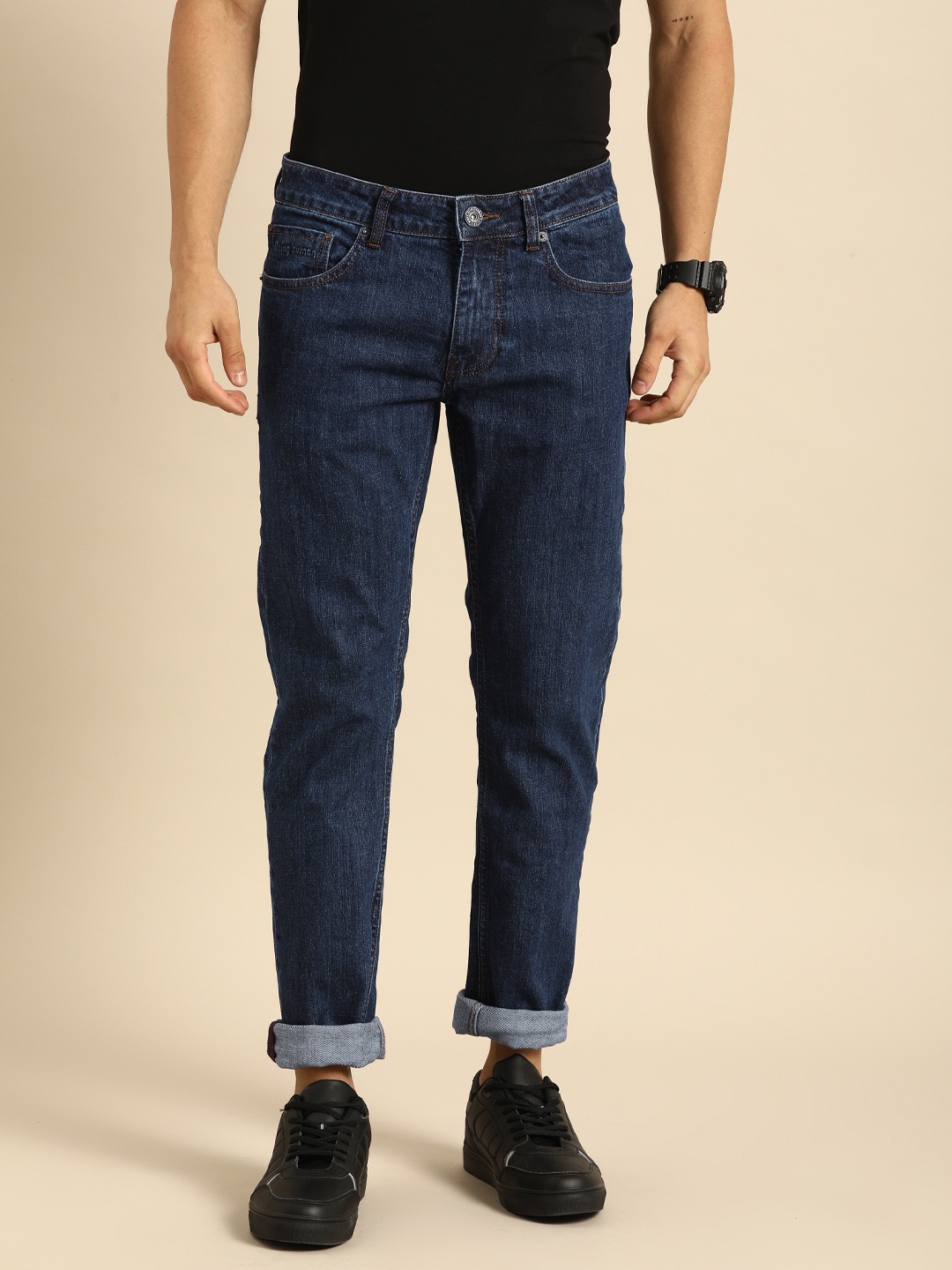 

Being Human Men Navy Blue Skinny Fit Mid-Rise Clean Look Stretchable Jeans