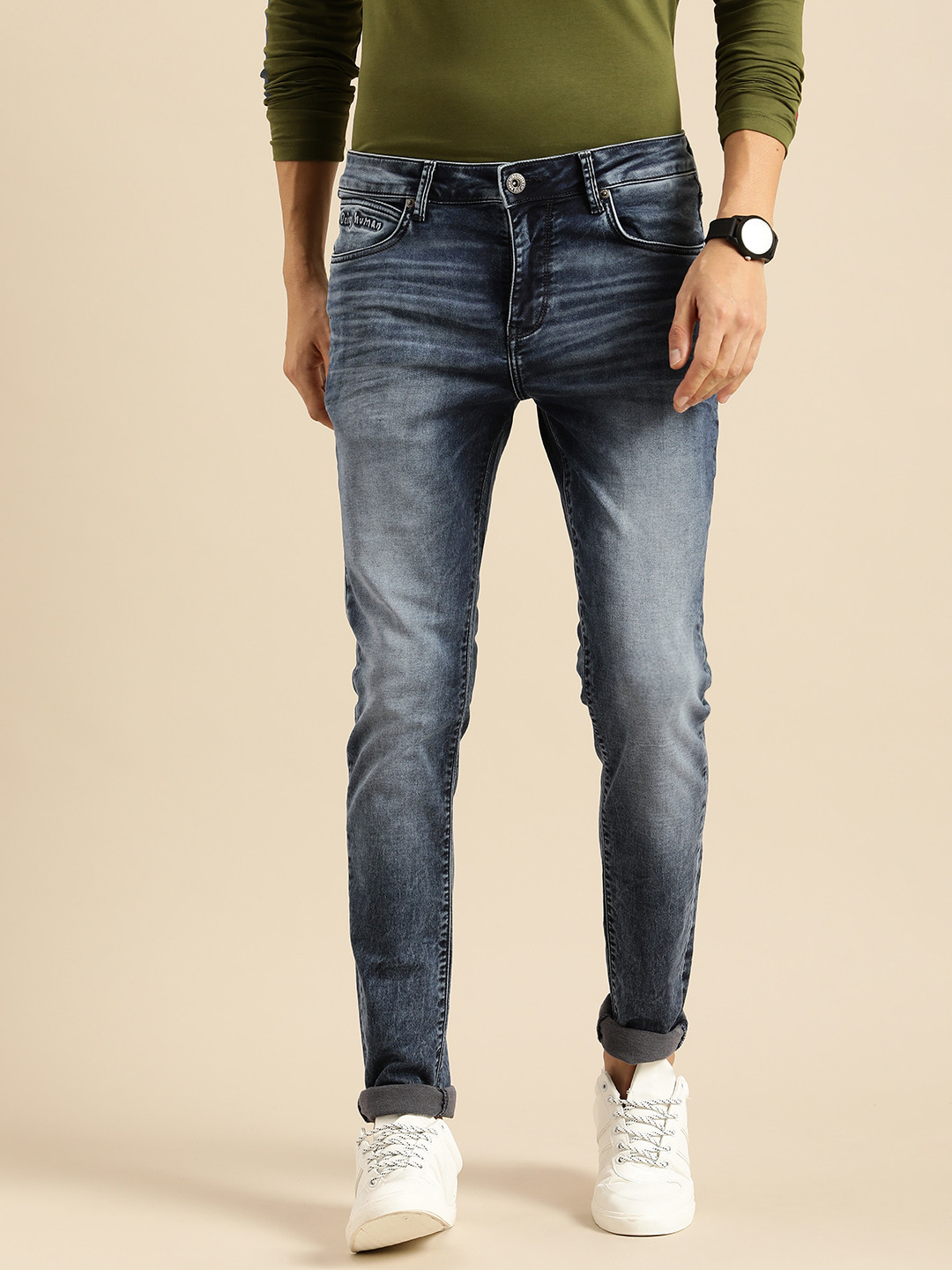 

Being Human Men Blue Slim Fit Heavy Fade Stretchable Casual Jeans
