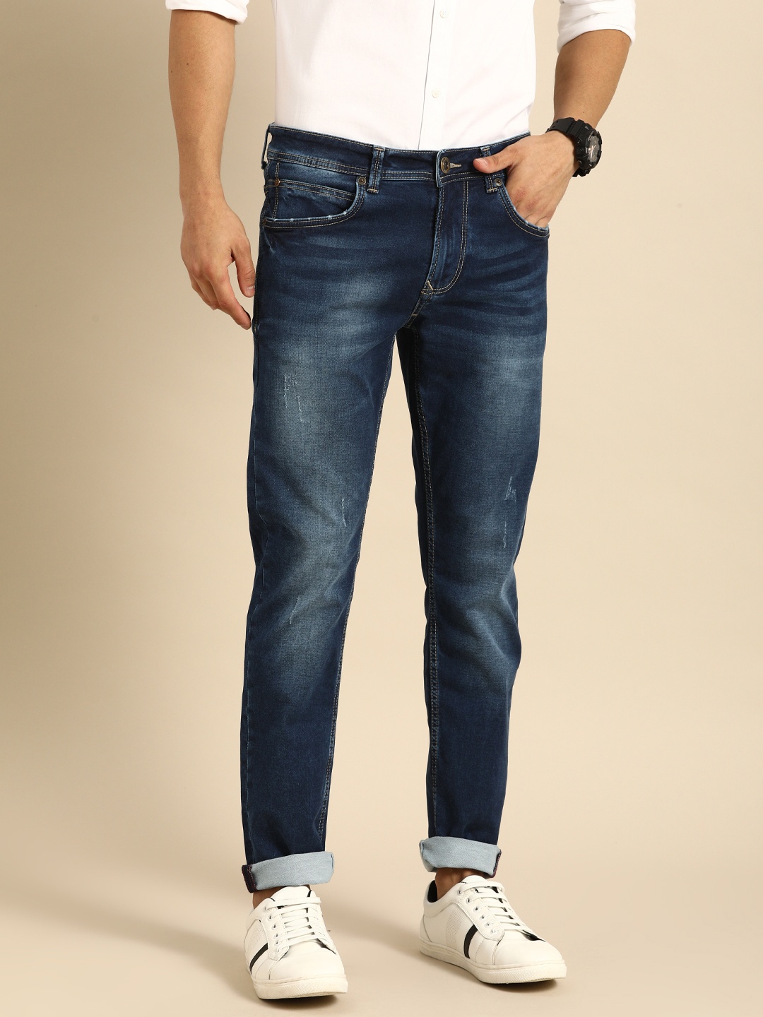 

Being Human Men Blue Slim Fit Mid-Rise Mildly Distressed Stretchable Jeans