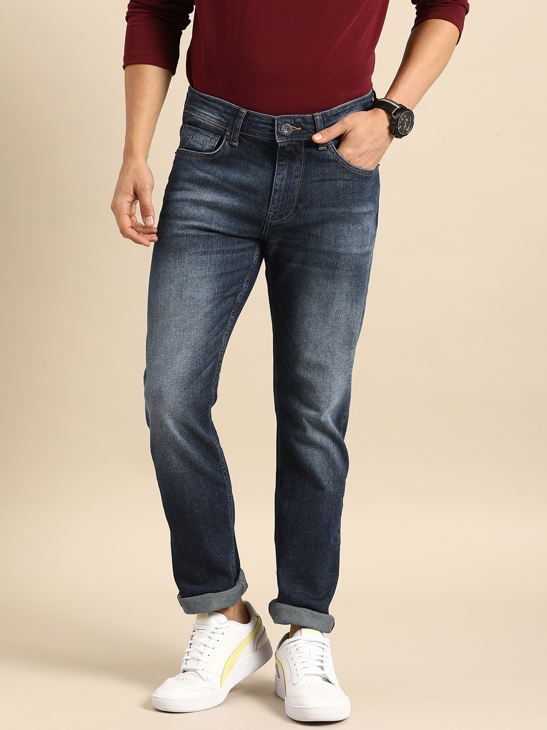 

Being Human Clothing Men Blue Slim Fit Mid-Rise Clean Look Stretchable Jeans