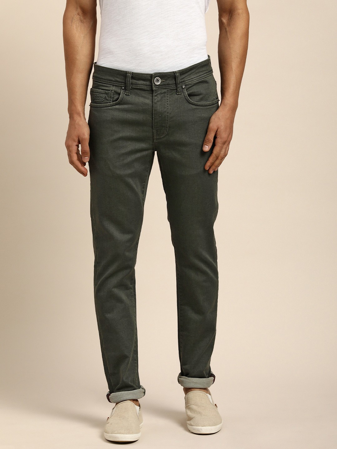 

Being Human Men Olive Green Skinny Fit Stretchable Casual Jeans