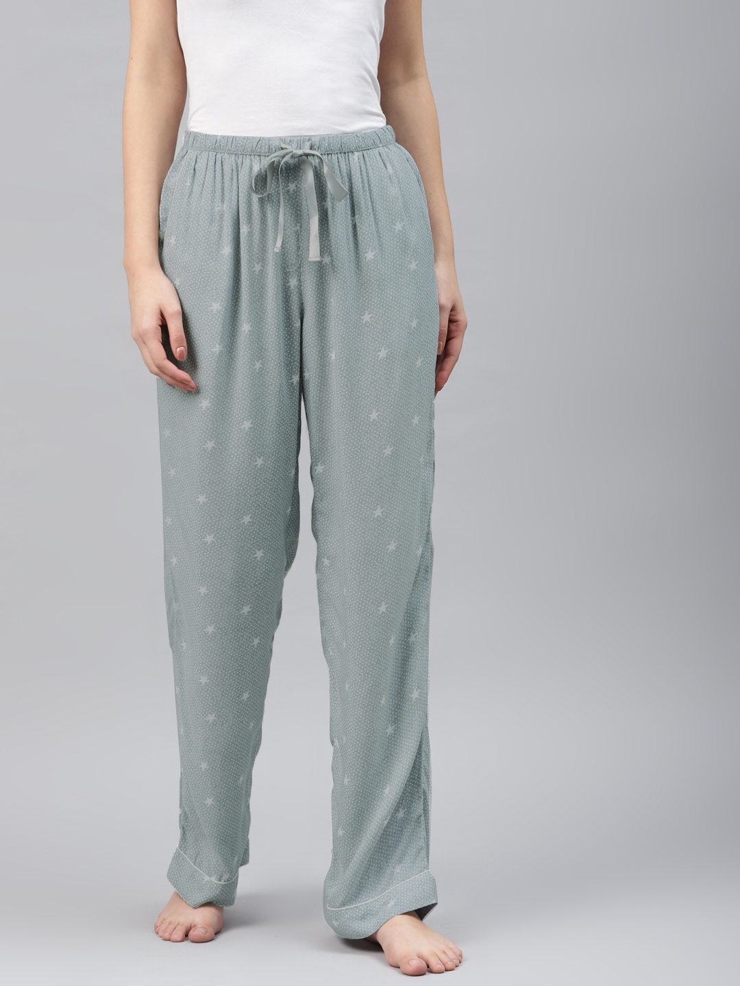 

Marks & Spencer Women Grey Printed Knitted Lounge Pants