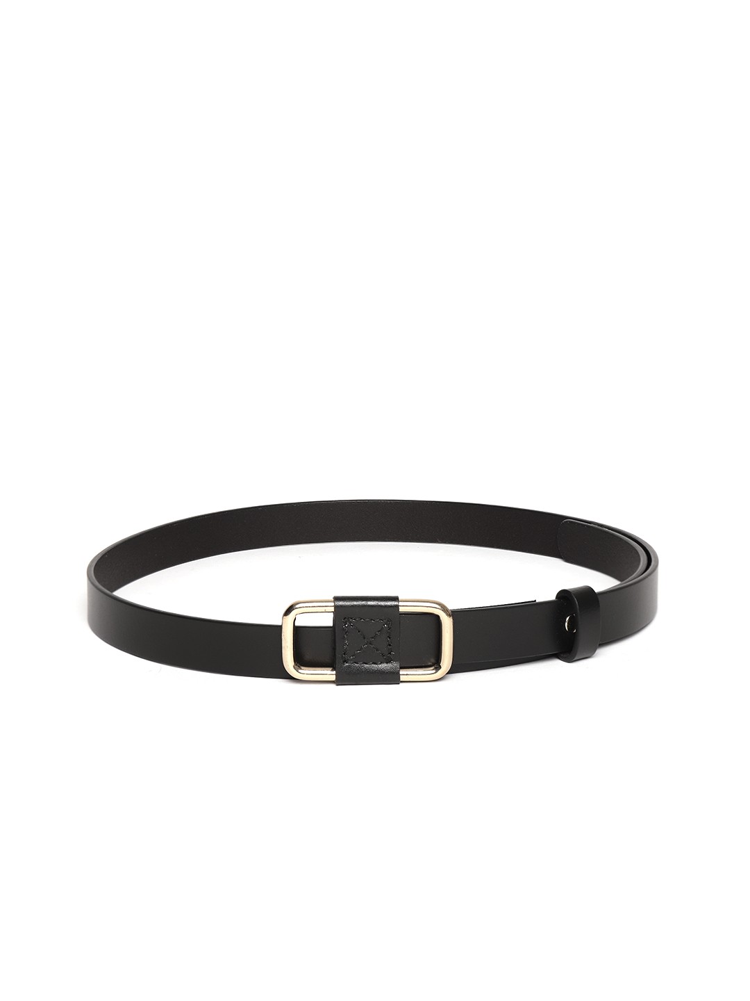 

SASSAFRAS Women Black Solid Leather Belt