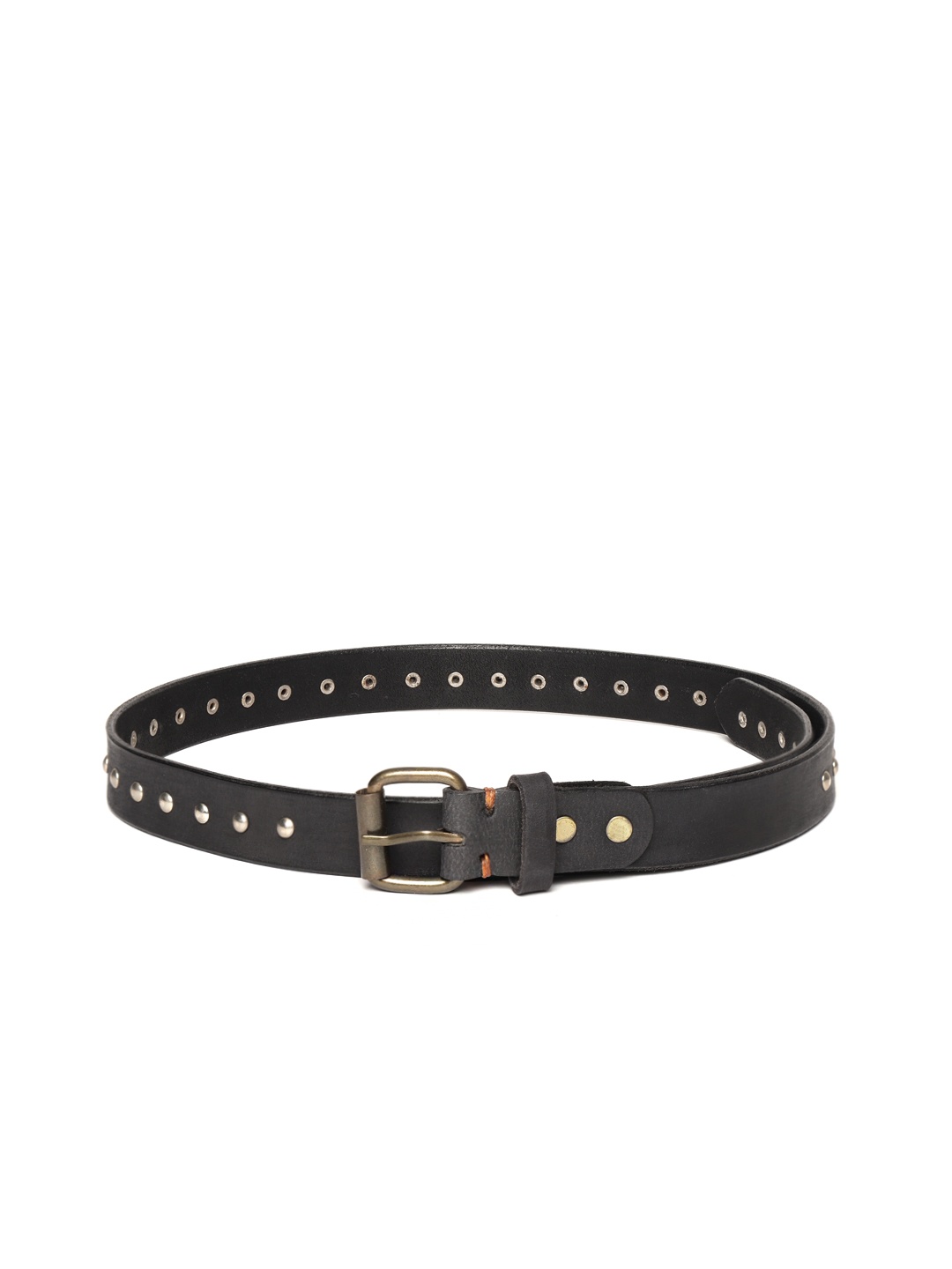 

SASSAFRAS Women Black Studded Leather Belt