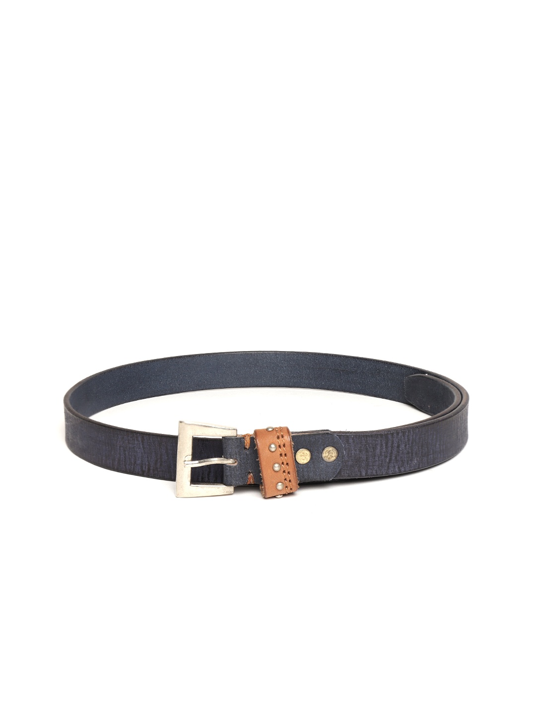 

SASSAFRAS Women Blue & Black Printed Leather Belt