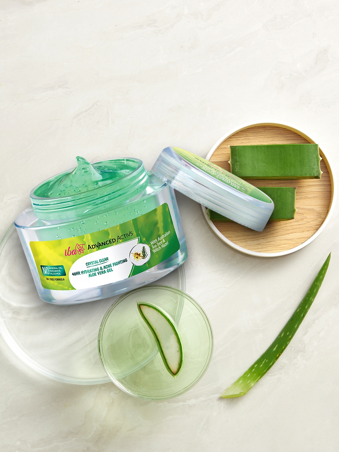 

Iba Women Advanced Activs Crystal Clear 48 Hr Hydrating & Acne Fighting Aloe Vera Gel, Green