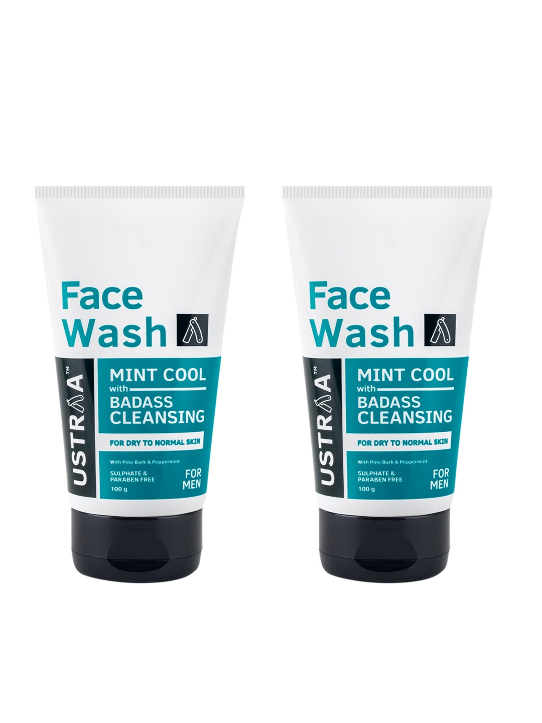 

Ustraa Men Set of 2 Mint Cool Dry to Normal Skin Face Wash, Blue