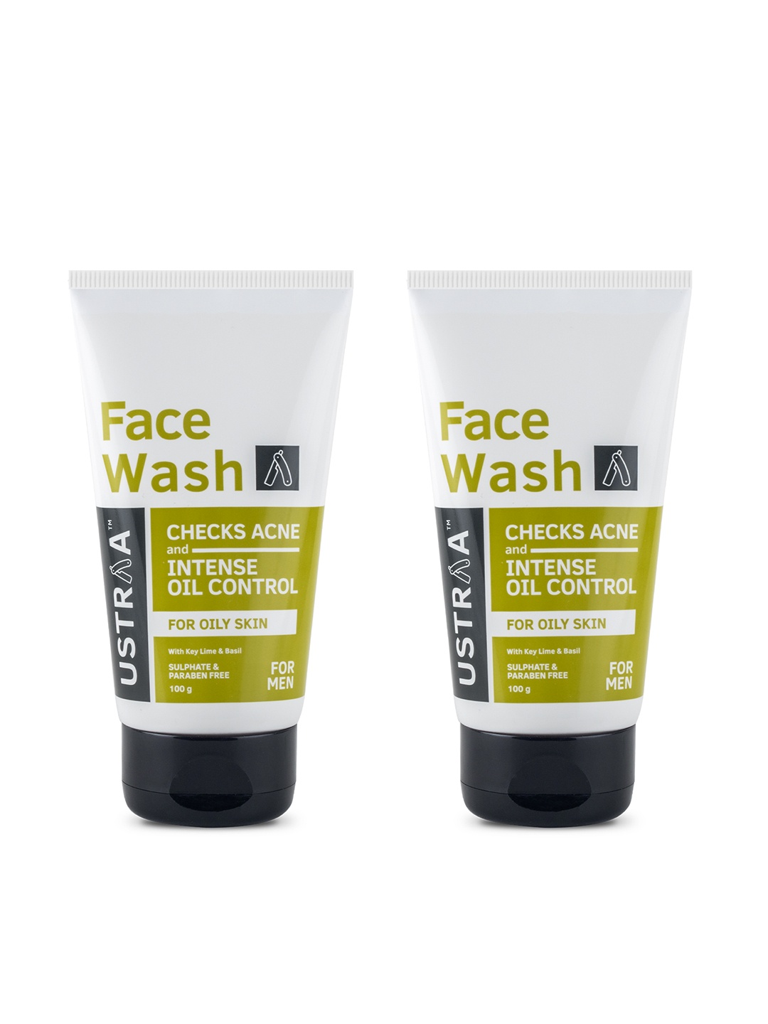 

Ustraa Men Set of 2 Acne & Oil Control Face Wash, Olive
