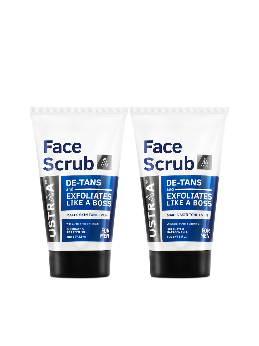 

Ustraa Men Set of 2 De-Tan Face Scrubs, Navy blue
