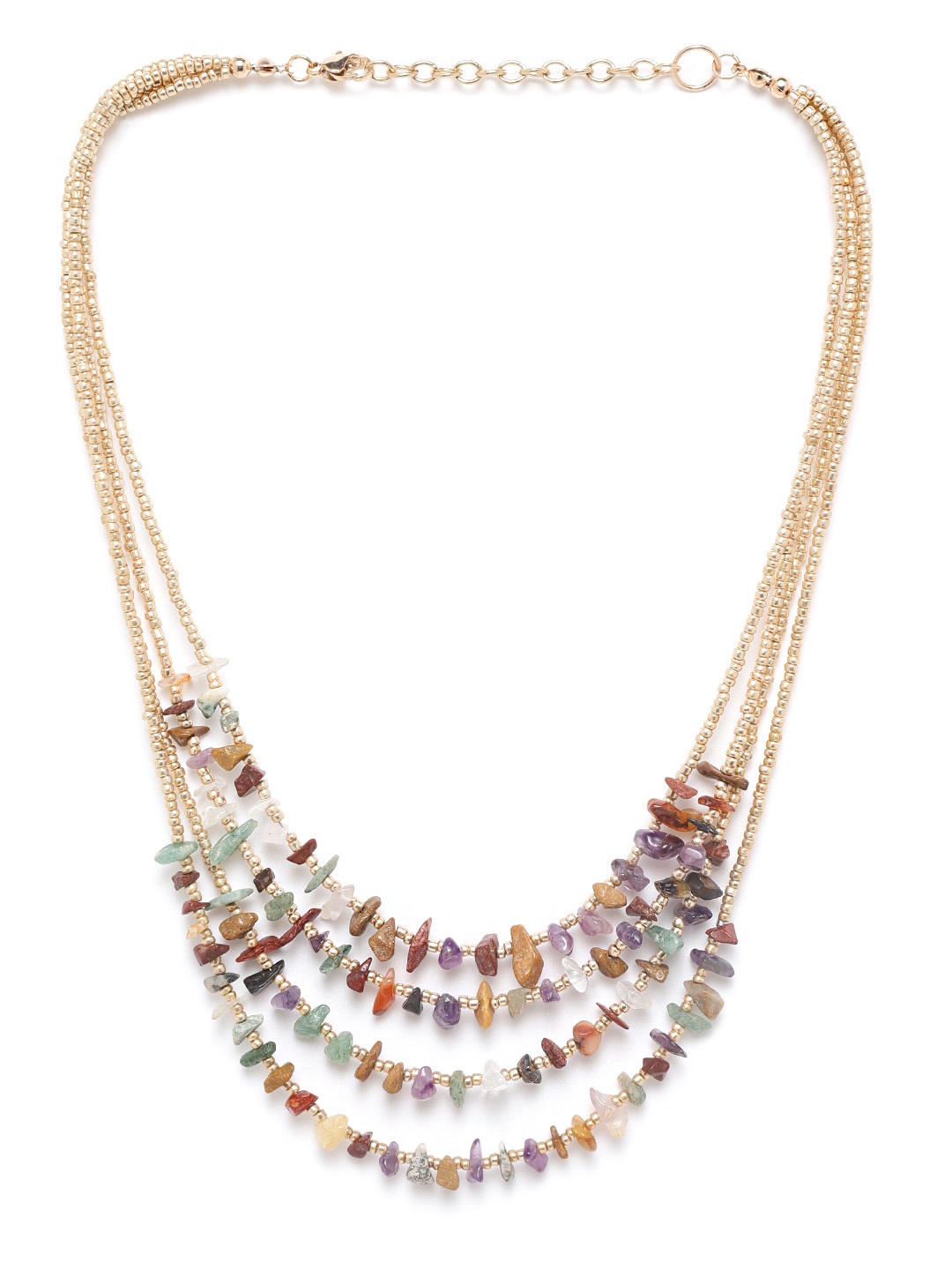 

RICHEERA Multicoloured Beaded Layered Necklace, Multi