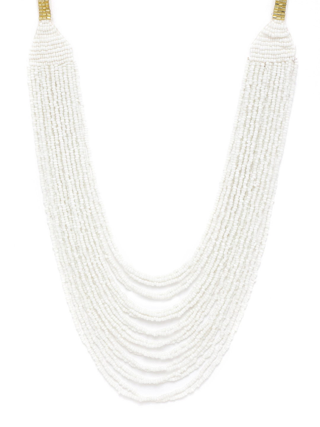 

RICHEERA White Beaded Multi-Stranded Necklace